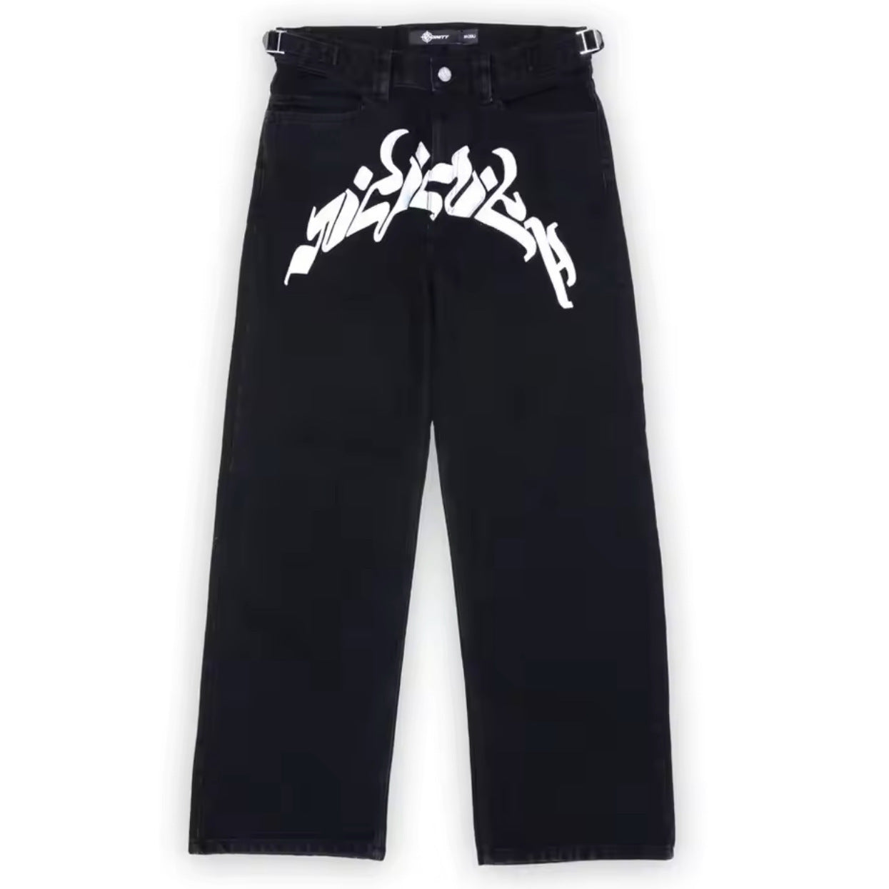 Playful Letter Printed Jeans for Men