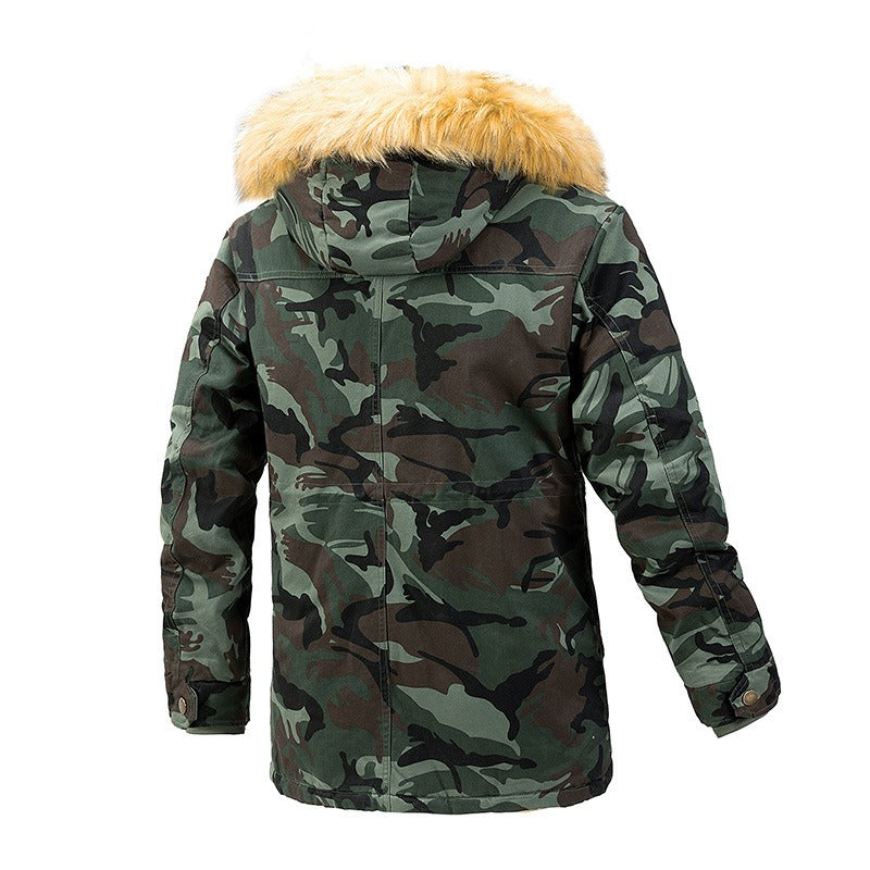 Men's Camouflage Fleece-Lined Jacket for Autumn/Winter