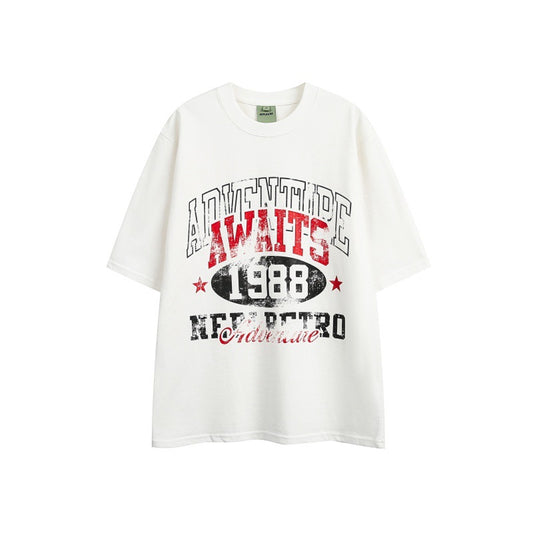 Harajuku Style Vintage Print Loose Fit T-Shirt