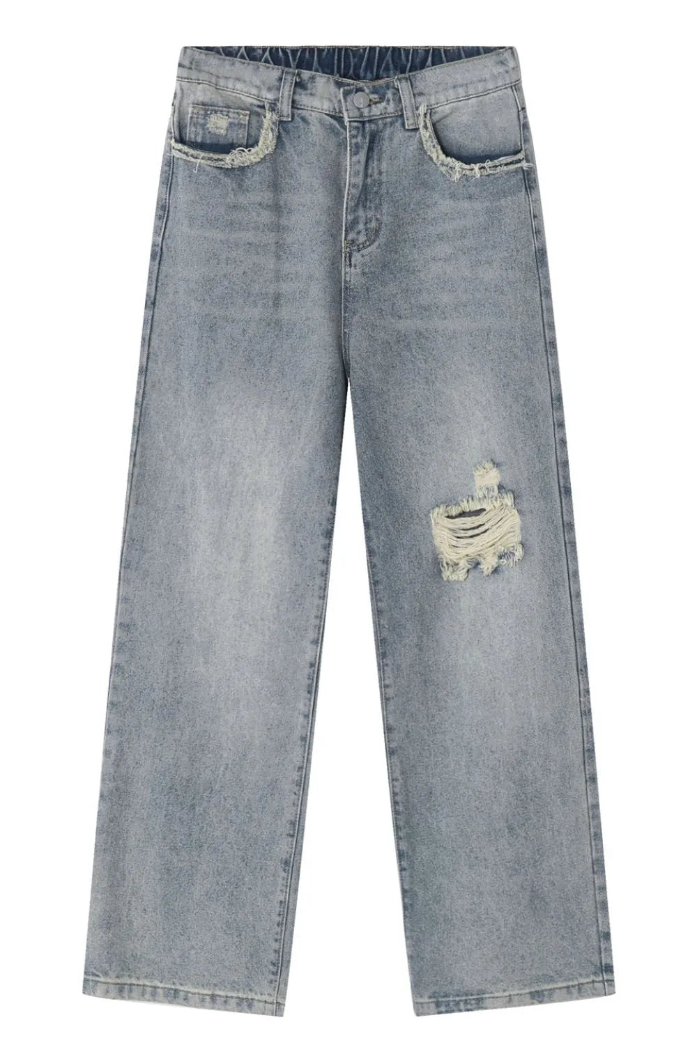 Distressed Mid Rise Men's Jeans - Harajuku Style