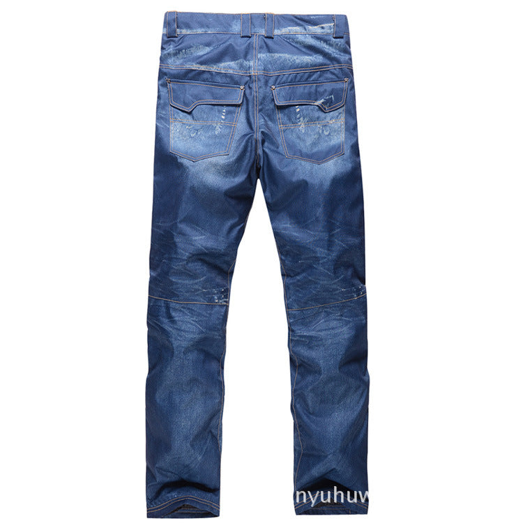 Men's Warm Denim Skiing Pants for Ultimate Comfort