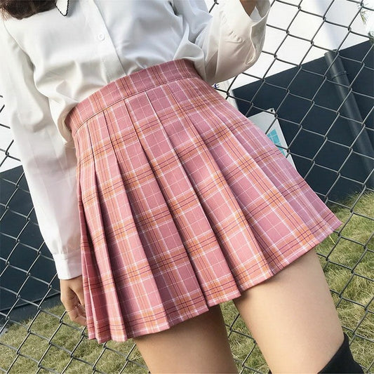 Harajuku Style High Waist Pleated Mini Skirt for Women