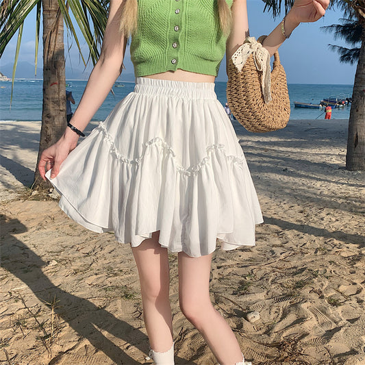 Playful Ruffle Edge Short Skirt - Harajuku Style