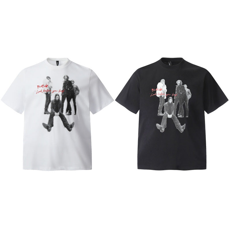 Playful Character Letter Printed Casual T-Shirt