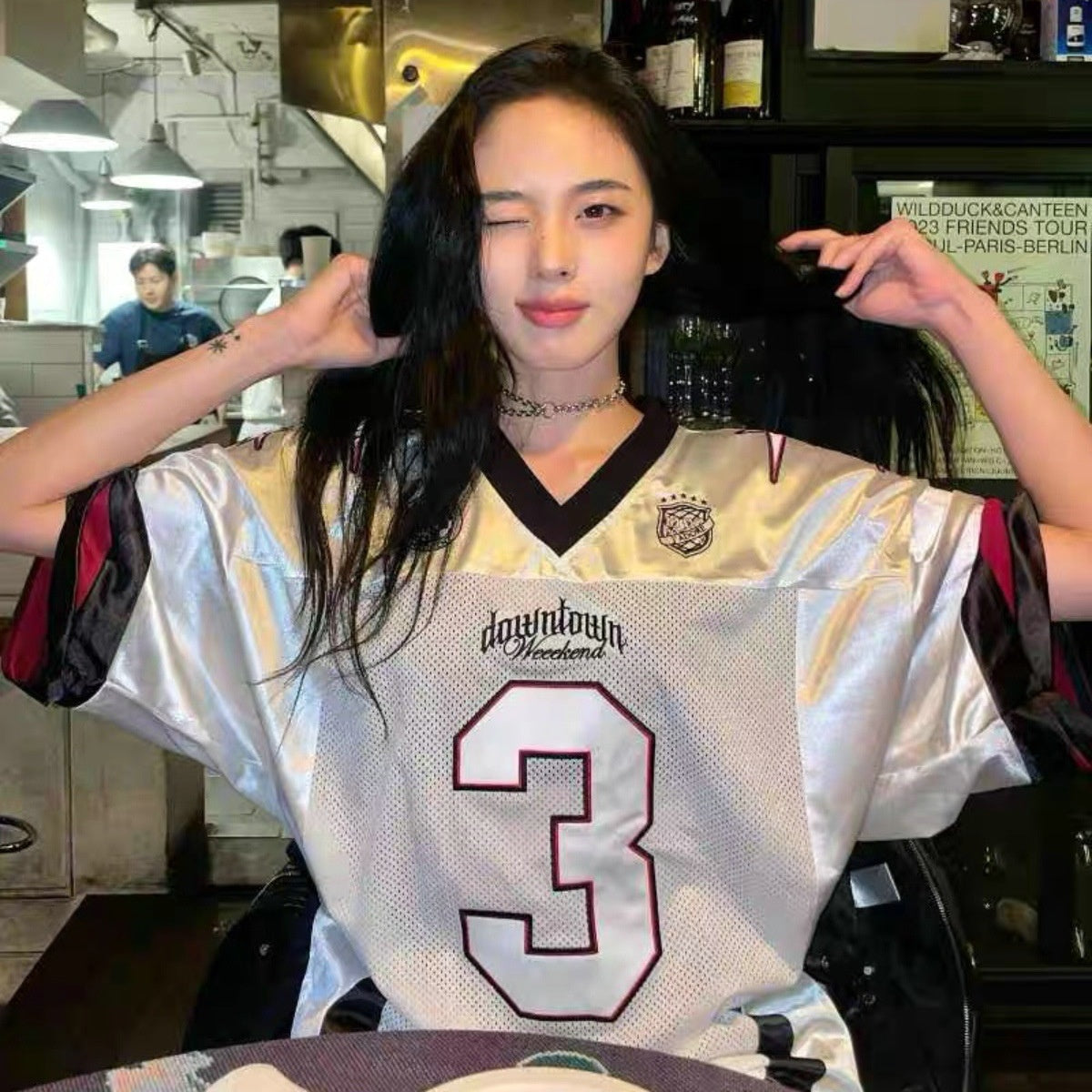 Color Blocking Patchwork Mesh V-Neck Sports Top