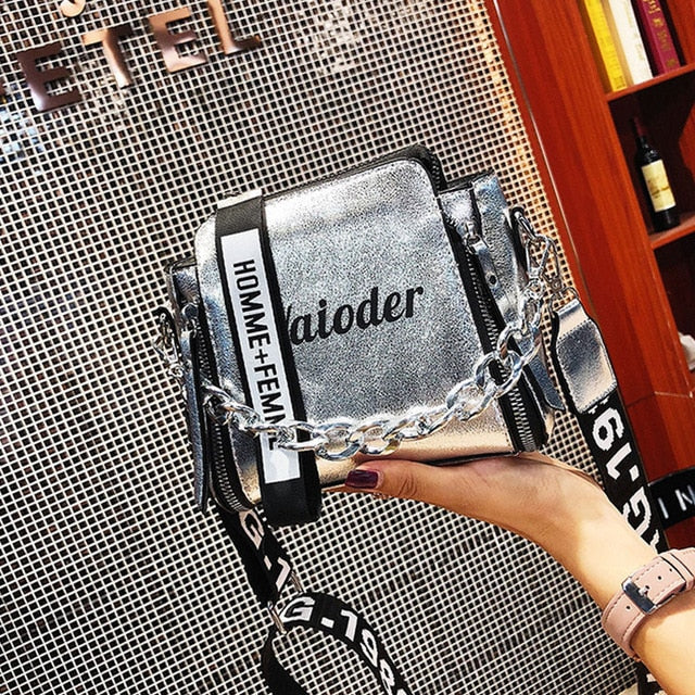 Harajuku Style Women’s Letter Crossbody Bucket Bag