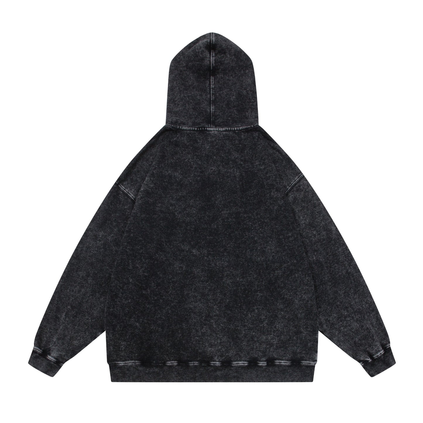 Washed Distressed Letter Print Loose Hoodie