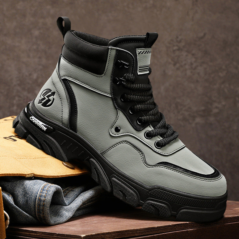 Harajuku Style  Boots - Versatile Yellow Motorcycle Boots