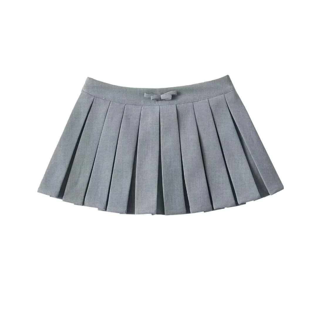 Low Waisted Bow Tie Suit Short Skirt Half Length Skirt