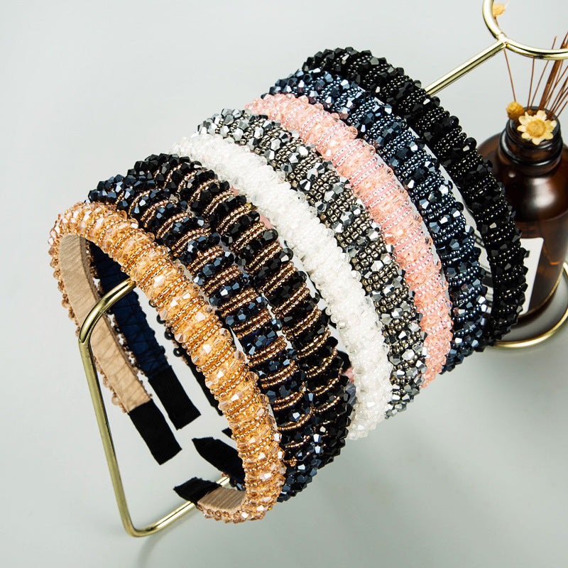 Handmade Crystal Edge Hair Band - Harajuku Style