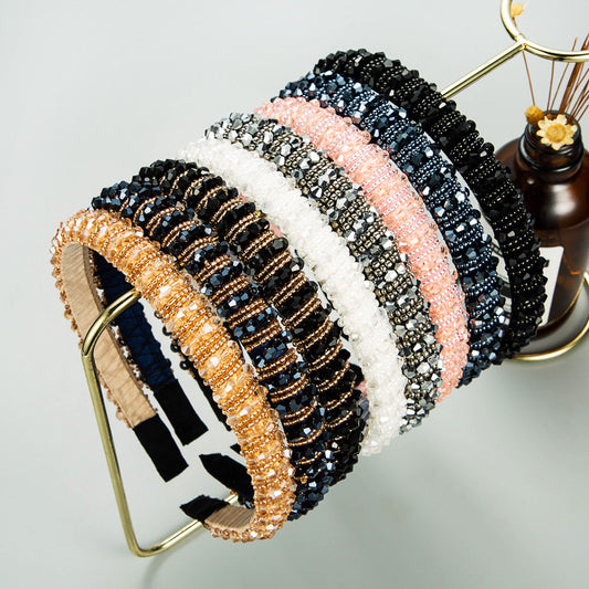 Handmade Crystal Edge Hair Band - Harajuku Style