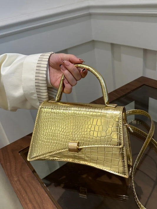 Chic Solid Color PU Leather Handbag