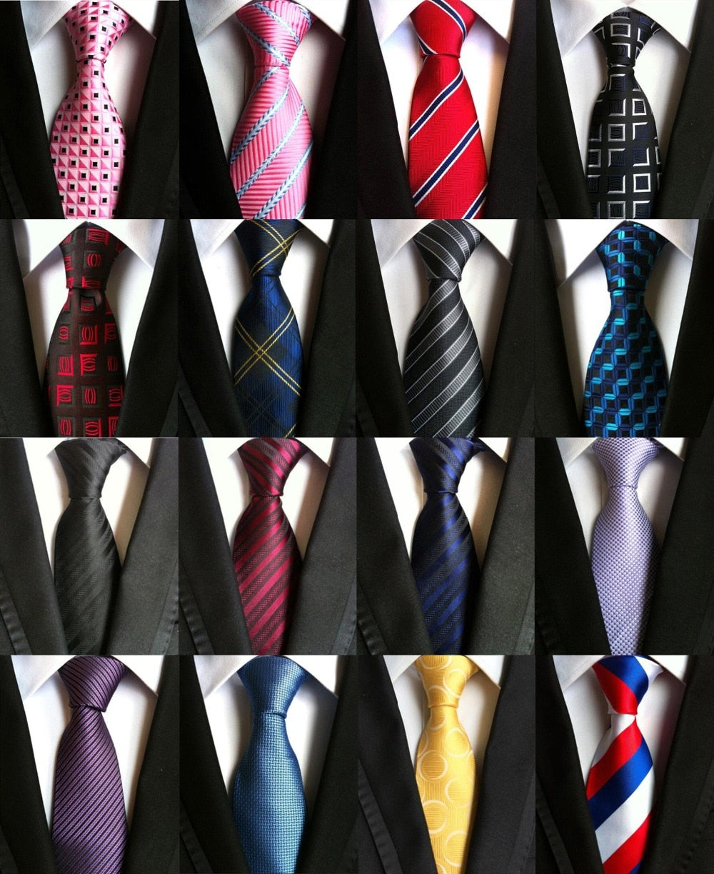 Classic Yellow & Navy Blue Striped Silk Tie