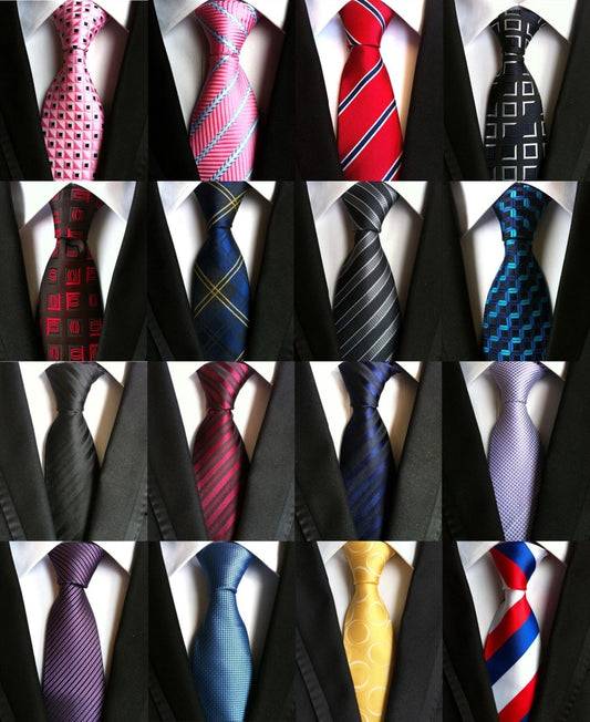 Classic Yellow & Navy Blue Striped Silk Tie