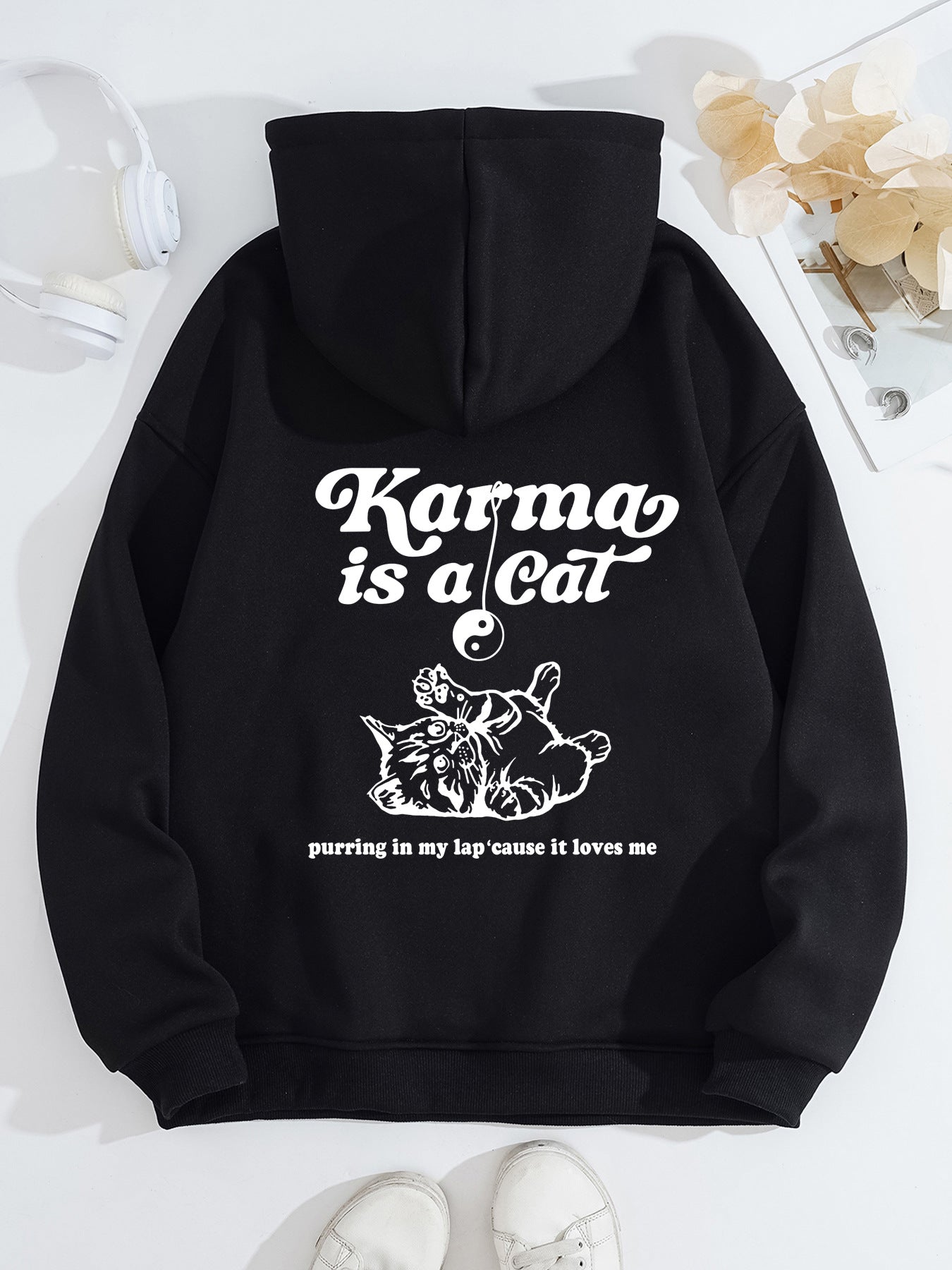 Hooded Long Sleeve Fleece Hoodie with Kangaroo Pocket