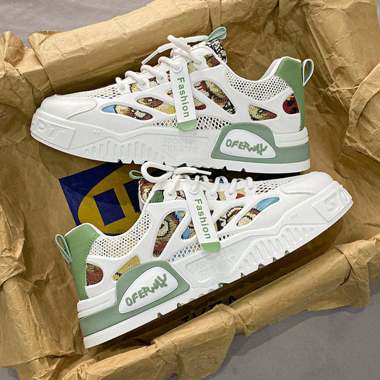 Men's Playful Mesh Board Shoes - Harajuku Style