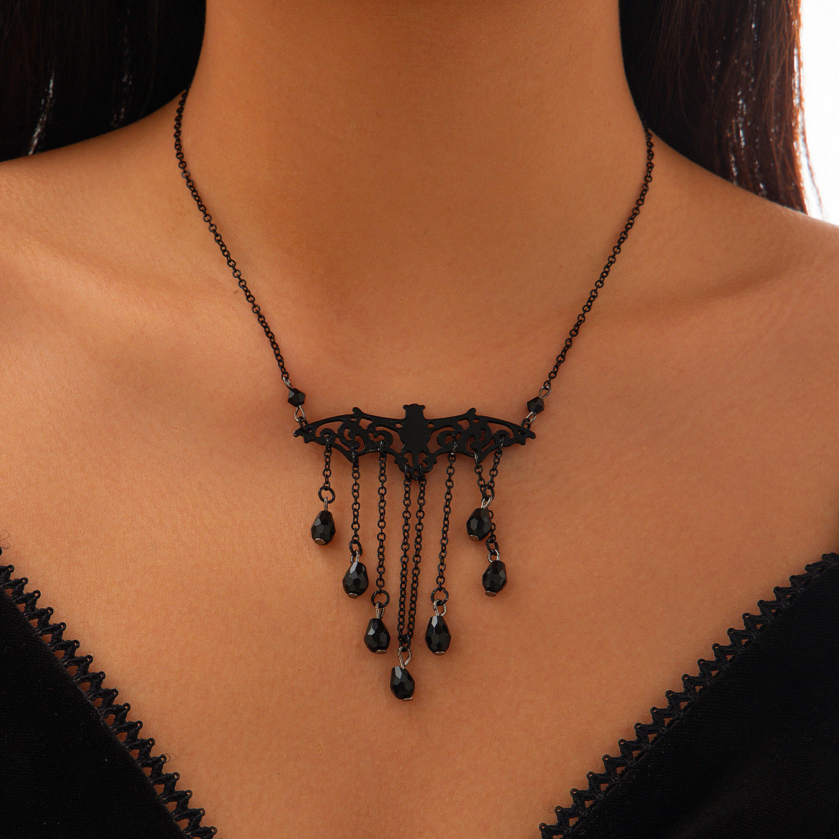Harajuku Style Bat Water Drop Pendant Necklace