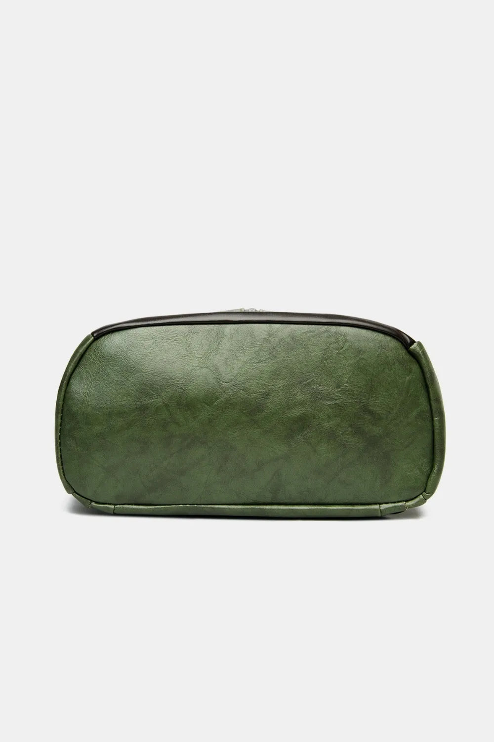 Leather Backpack Bag in Black, Caramel, and Dark Green