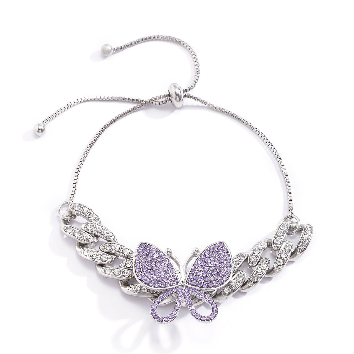 Diamond Butterfly Bracelet - Retro Harajuku Style