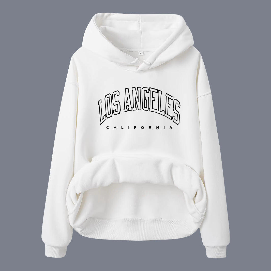 Long-Sleeved Fleece Sweatshirt with Los Angeles Print