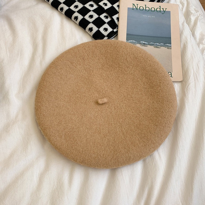 Retro Candy Colored Wool Beret - Harajuku Style