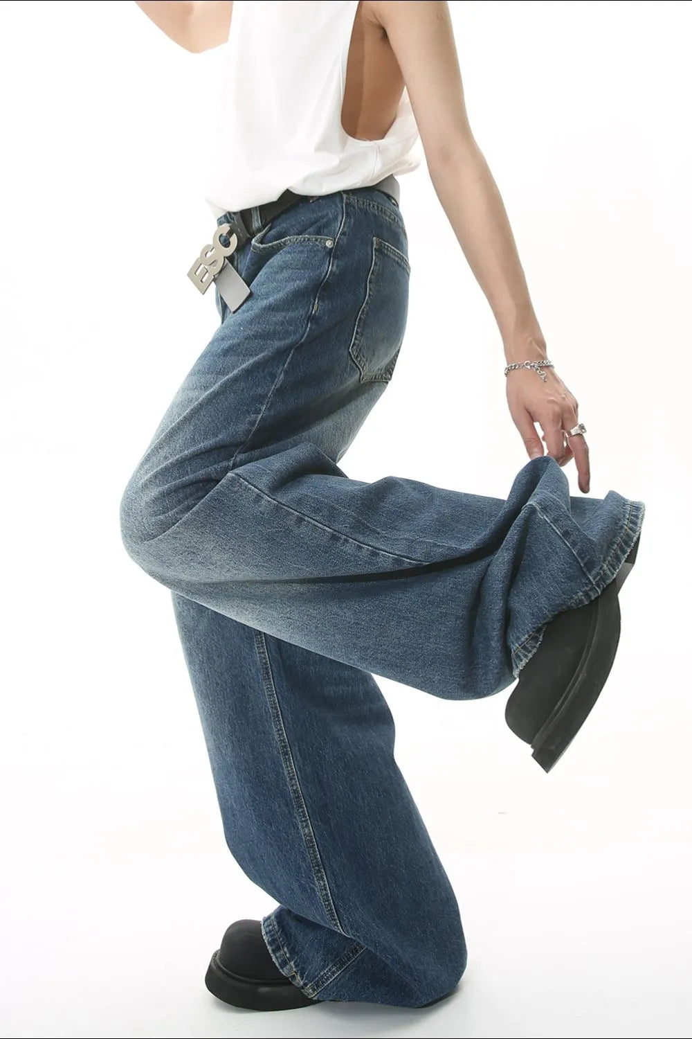 Harajuku Wide Leg Jeans with Pockets