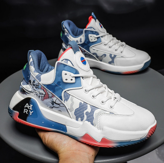 Trendy High Top Men’s Shoes - Breathable Leather Casual Sports Footwear