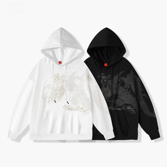 Harajuku Style Embroidered Hoodie for Trendy Couples
