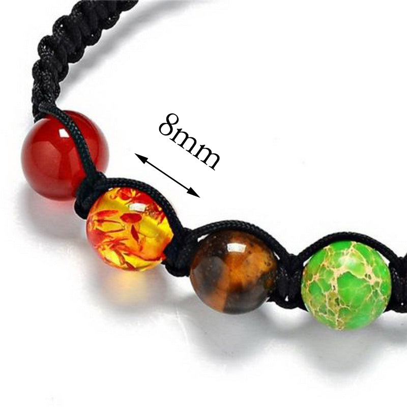 8mm Chakra Healing Bracelet with Lava Stones