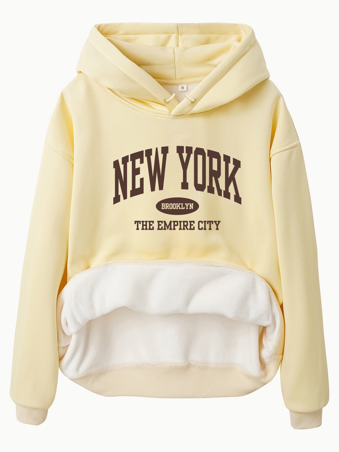 Velvet Hoodie with NEW YORK BROOKLYN Print