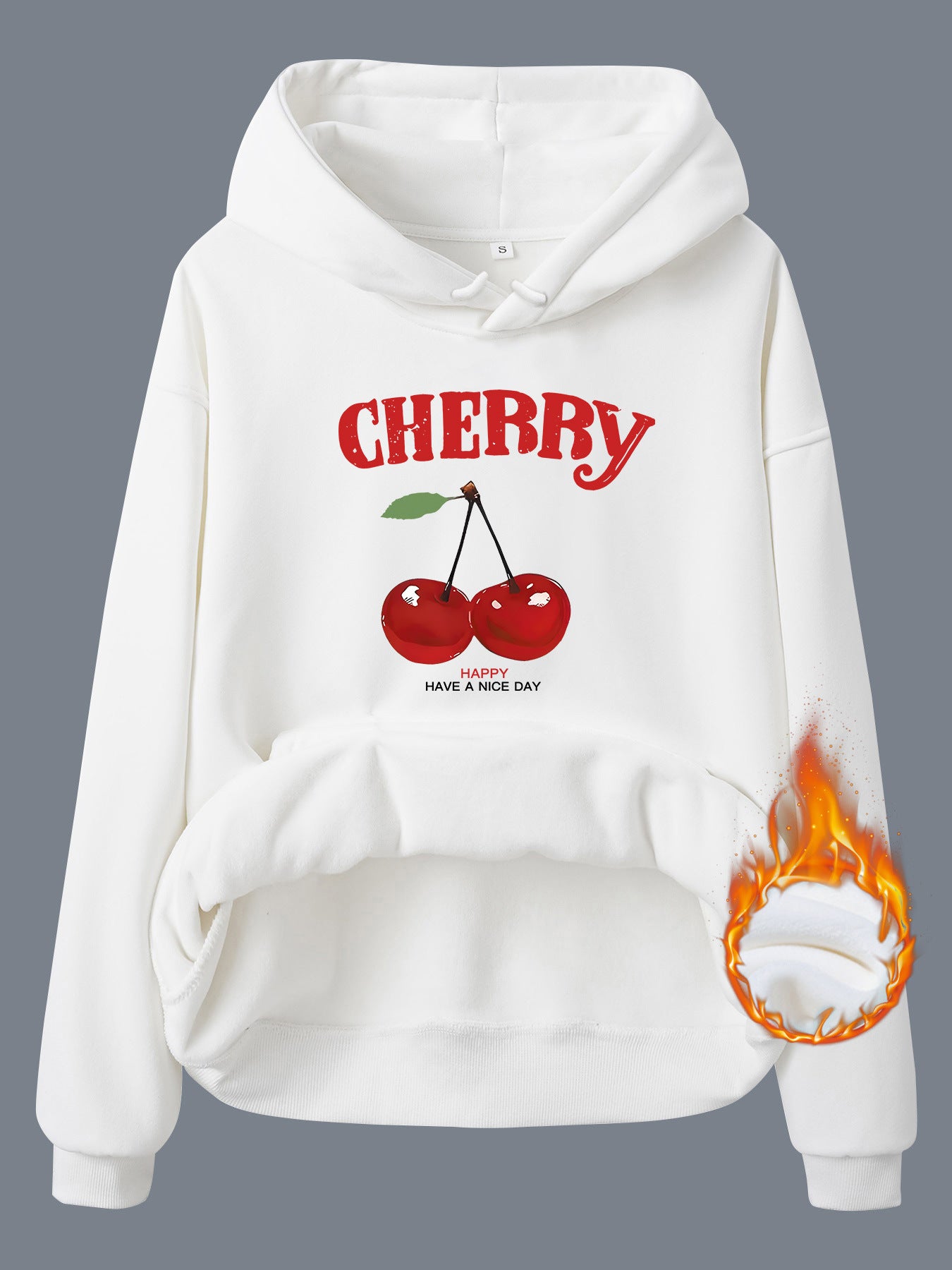 Hooded Long Sleeve Fleece Hoodie with Kangaroo Pocket