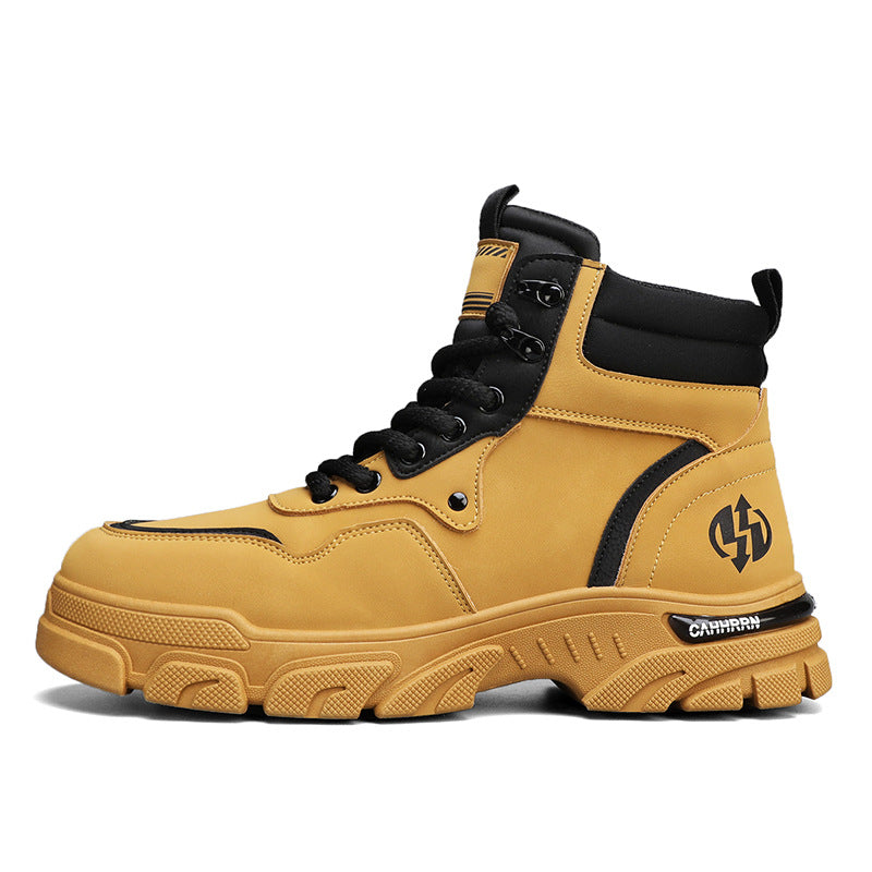 Harajuku Style  Boots - Versatile Yellow Motorcycle Boots