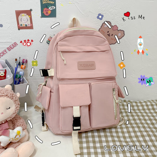 Trendy Harajuku Style Large Capacity Canvas Backpack