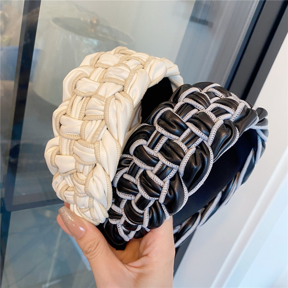 PU Overlock Braided Twist Headband