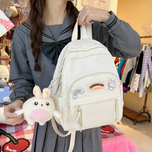 Harajuku Style Contrast Color Backpack for Students