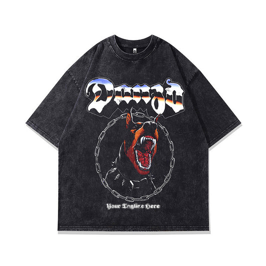 Retro Doberman Loose Fit Harajuku T-Shirt for Men