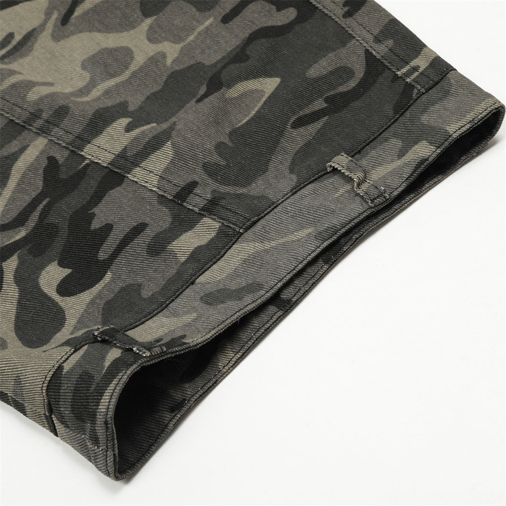 Harajuku Style Camouflage Tapered Denim Pants
