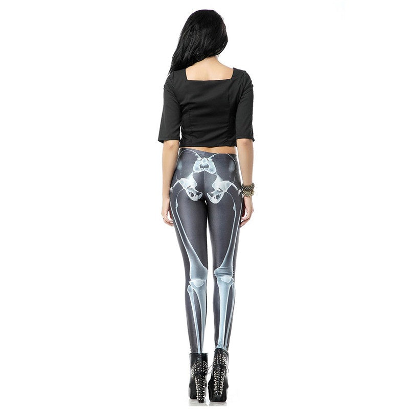 High Waist Black Skeleton Leggings