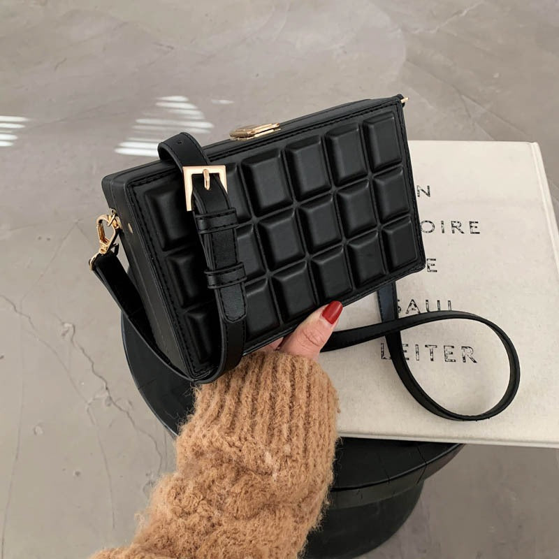 Playful Embossed Chocolate Crossbody Bag