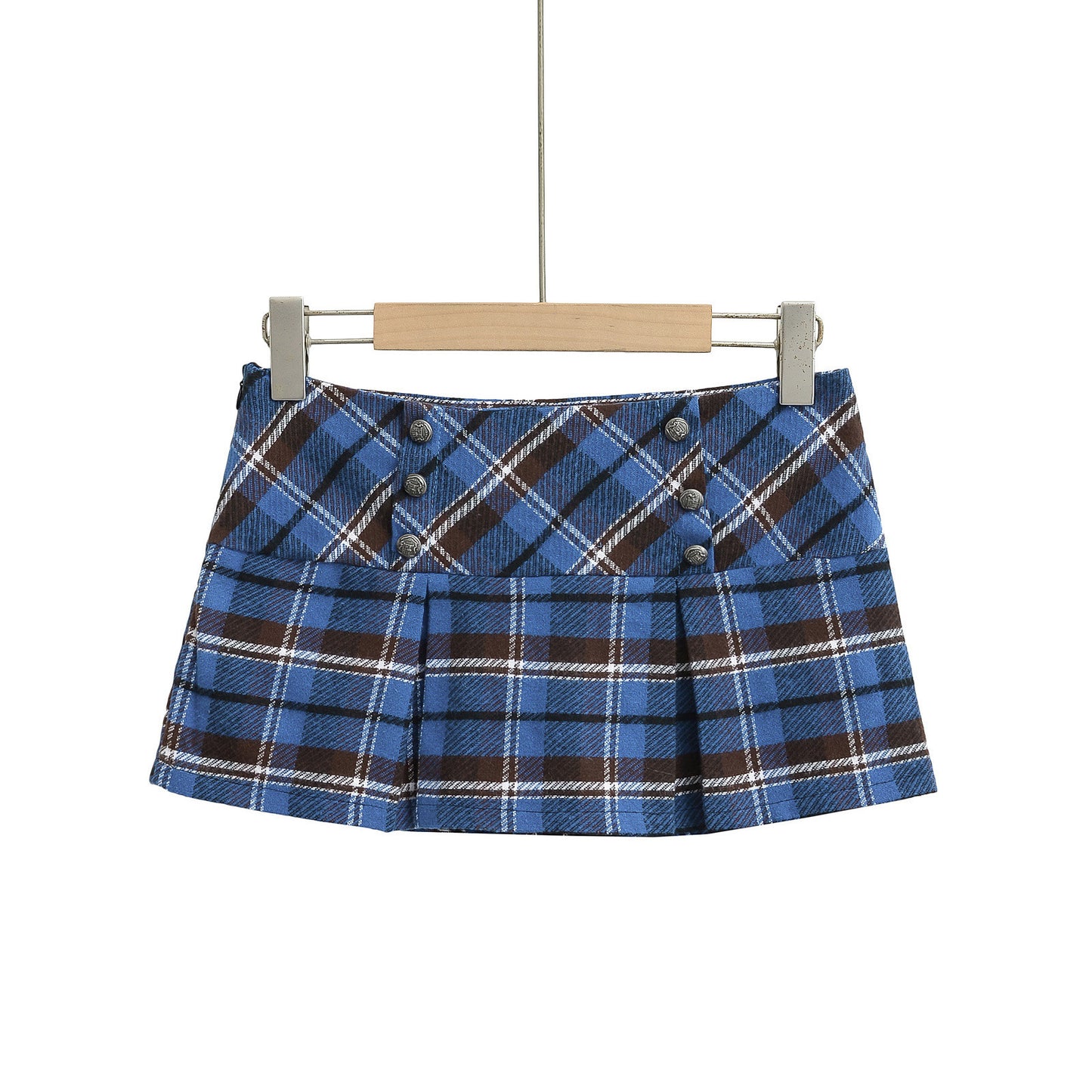 Checkered A-Line Midi Skirt for Women