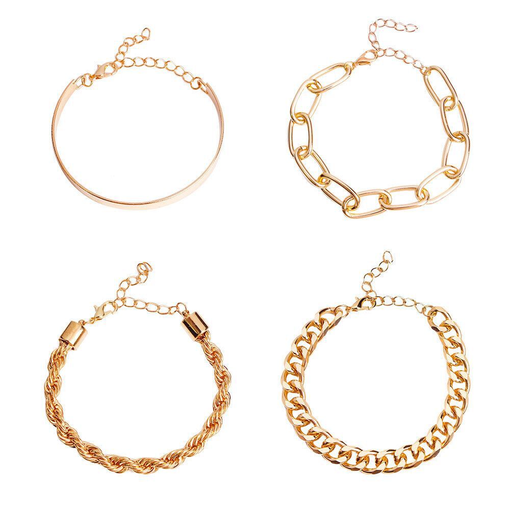 Harajuku Alloy Cuban Bracelet - Hip Hop Punk Jewelry