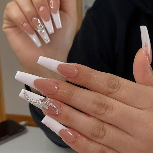 Long Lasting French Ballet Press On Nails - 24 Pieces