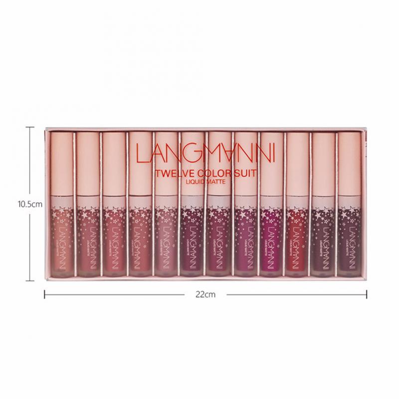12PCS Waterproof Matte Lipsticks - Bold Colors for All Occasions
