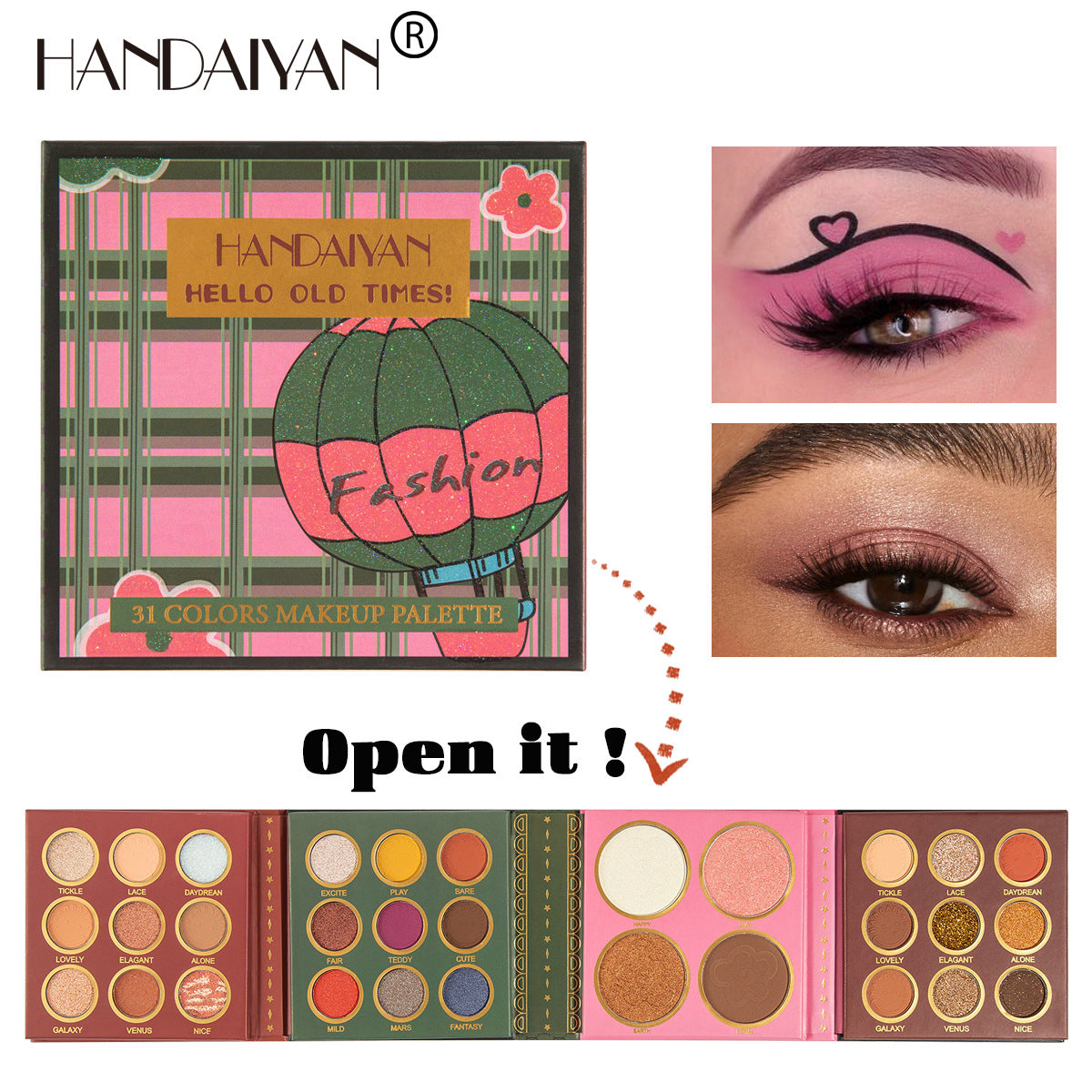 31 Colors Harajuku Eyeshadow Palette & Blush Highlighter Set