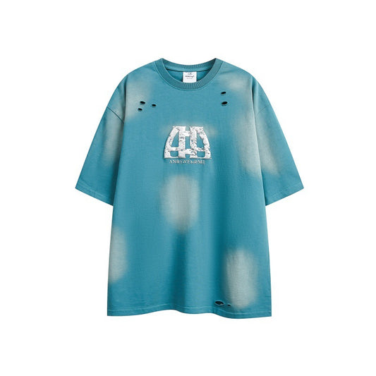 Vintage Distressed Print Loose Fit T-Shirt