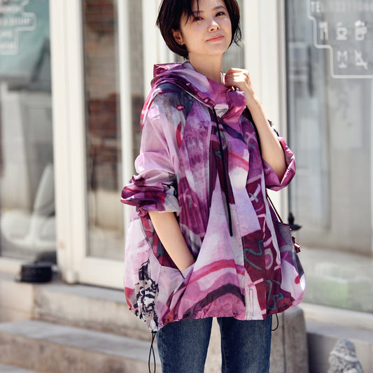 Korean Colorful Hooded Jacket - Harajuku Style