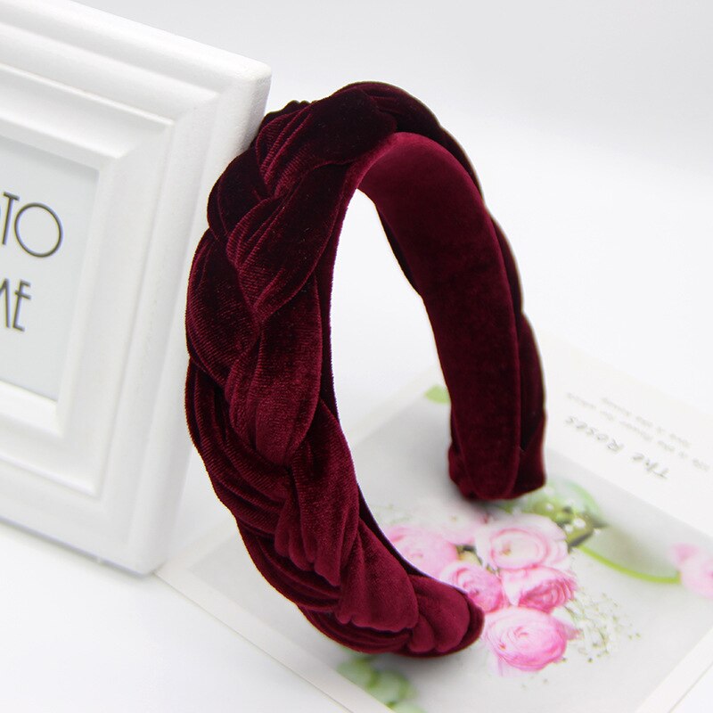 Creative Gold Velvet Twist Braid Headband