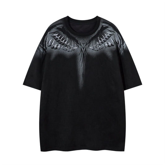Harajuku Style Short Sleeve Wing T-Shirt - Casual Fit