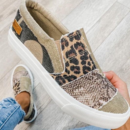 Women's Colorful Canvas Loafers - Casual Flat Shoes
