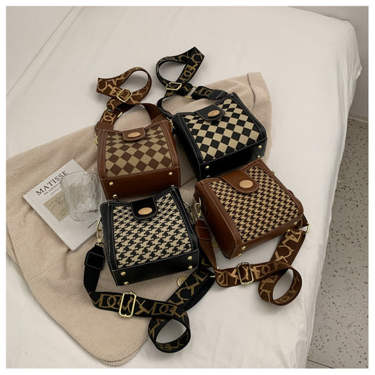 Playful Checkerboard Women's Small Square Messenger Bag